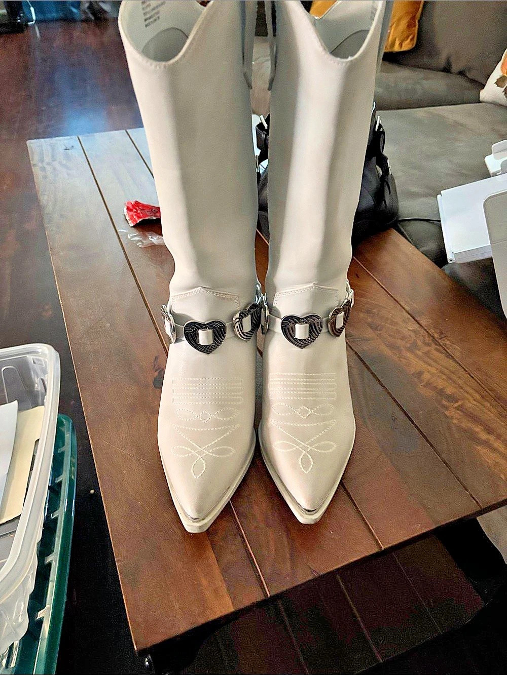 Madden girl 60Pointed-Toe Over-the-Knee Boots in White US 9M Like New